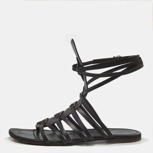 Saint Laurent Size 37 Brown Leather Gladiator Sandals